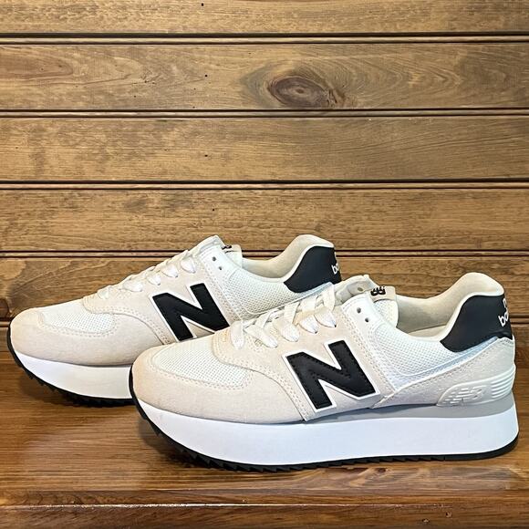 New Balance 574 Linen And Sea Salt Tennis Shoes Suede Mesh Women’s Size 9.5 - Picture 11 of 11